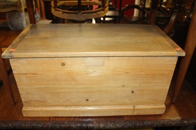 Lot 1327 - A waxed pine blanket box, w.87cm
