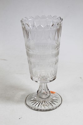 Lot 27 - A late Victorian etched glass celery vase, h.25cm