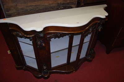 Lot 1469 - A Victorian figured walnut and white marble...