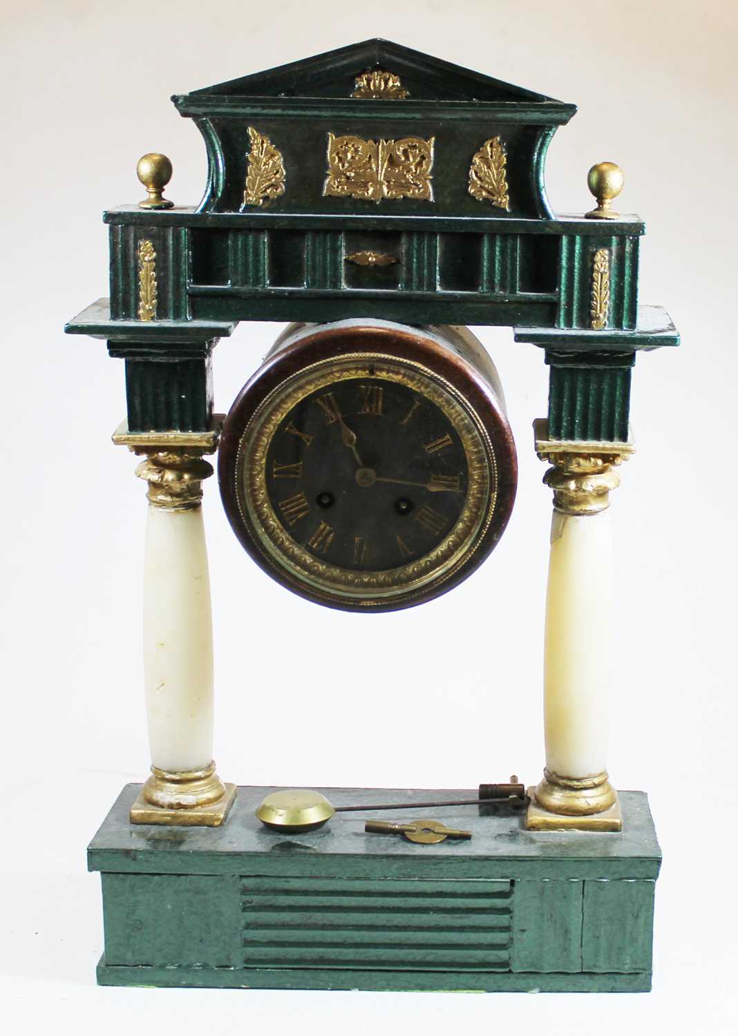 Lot 149 - A reproduction portico type clock, having...