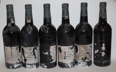 Lot 1266 - Taylor's Vintage Port, 1975, six bottles