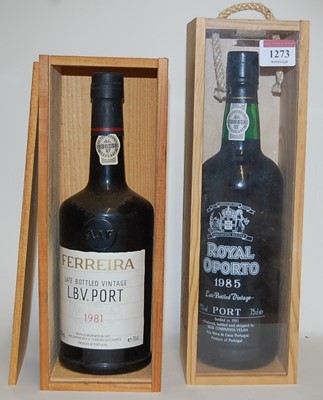 Lot 1273 - Ferreira LBV Port, 1981, one bottle in wooden...