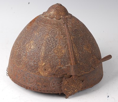 Lot 2458 - A 19th century Indo-Persian Kulah Khud helmet,...