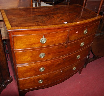 Lot 1467 - A Victorian mahogany bowfront chest of drawers,...