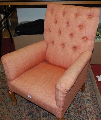 Lot 1338 - A 1920s child's upholstered armchair, raised...