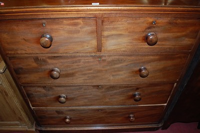 Lot 1351 - A Victorian mahogany round corner chest of two...