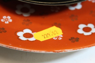 Lot 62 - A modern Chinese rice pattern bowl; together...