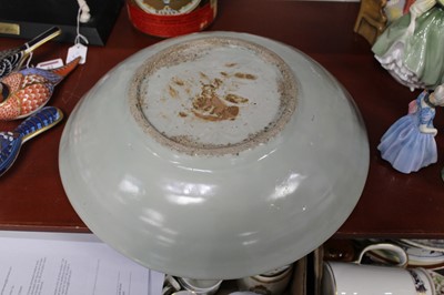 Lot 63 - A large Chinese stoneware shallow bowl, enamel...