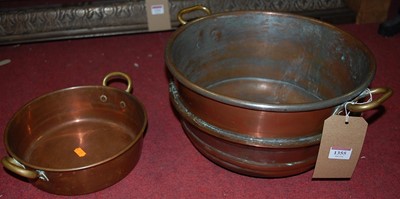 Lot 1355 - A 19th century copper preserve pan, dia. 35cm,...