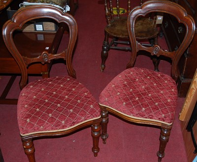 Lot 1322 - Four Victorian balloon back mahogany dining...