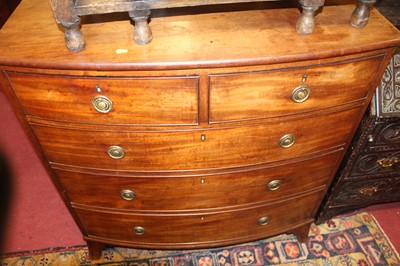 Lot 1348 - A Regency mahogany bowfront chest of drawers,...