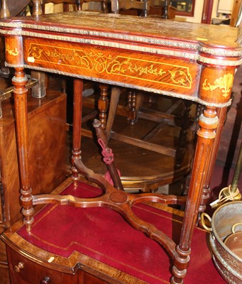 Lot 1354 - A Louis XVI style marquetry inlaid kingwood...
