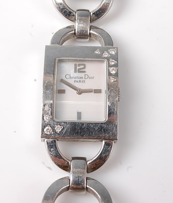 Lot 2317 - A lady's steel Christian Dior quartz...