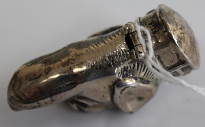 Lot 407 - A modern white metal novelty vesta case in the...