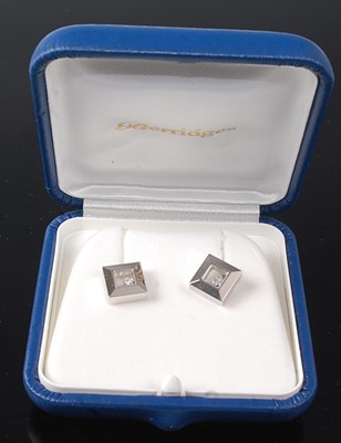 Lot 2231 - A pair of 18ct white gold Happy Diamond...