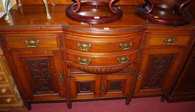 Lot 1224 - An Edwardian carved walnut sideboard, width 150cm