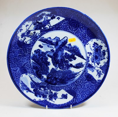 Lot 159 - A Japanese blue & white porcelain charger,...