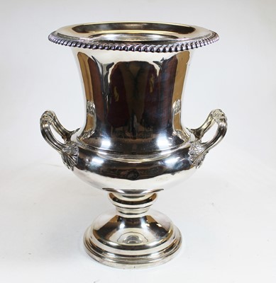 Lot 71 - A 20th century silver plated wine cooler of...