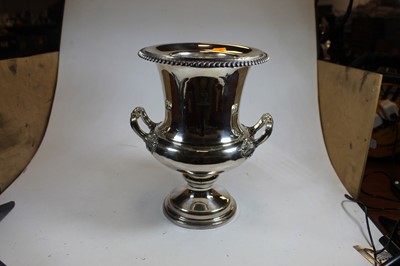 Lot 71 - A 20th century silver plated wine cooler of...