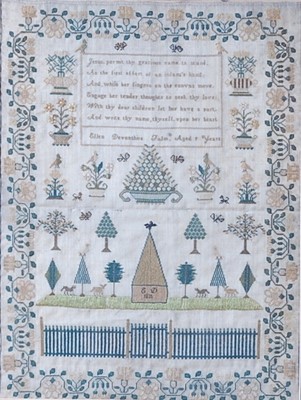 Lot 2329 - A William IV finely worked needlework verse...