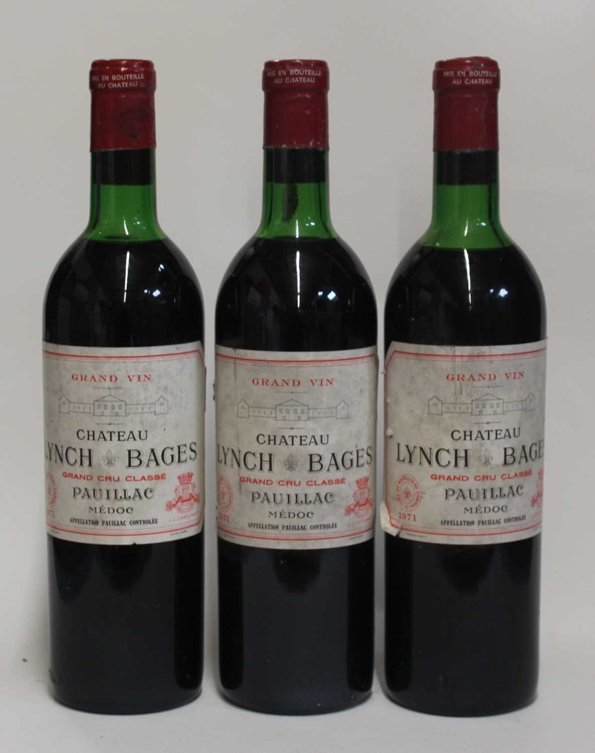 Lot 1035 - Château Lynch-Bages, 1971, Pauillac, three...