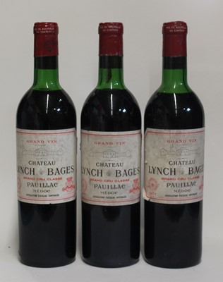Lot 1035 - Château Lynch-Bages, 1971, Pauillac, three...