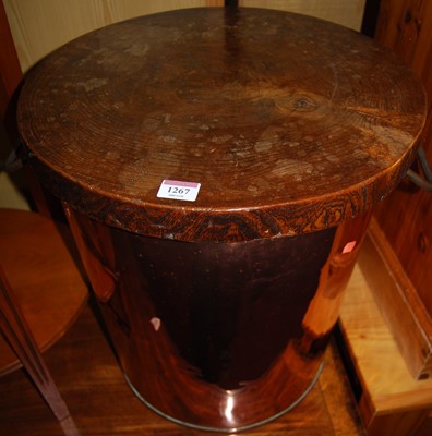 Lot 1267 - A 19th century twin handled copper circular...