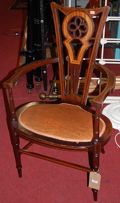 Lot 1297 - An Edwardian mahogany and satinwood strung tub...