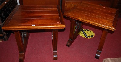 Lot 1300 - A pair of contemporary hardwood square low...