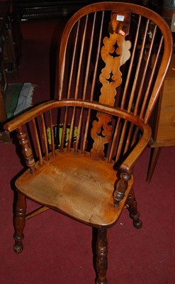 Lot 1370 - A 19th century elm, fruitwood and beech...