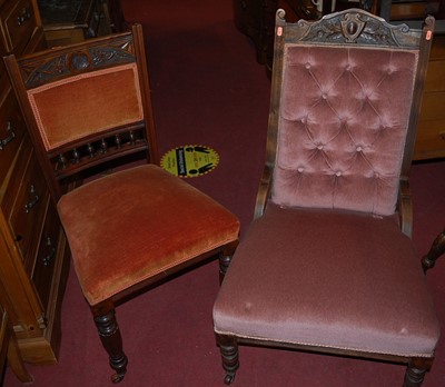 Lot 1371 - Two similar Edwardian walnut ladies and gents...