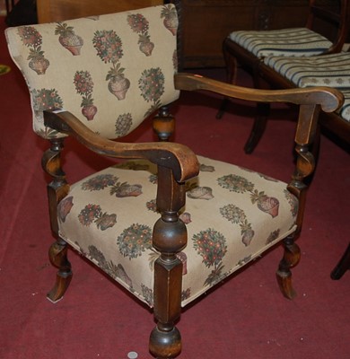 Lot 1400 - An early 20th century beech framed floral...