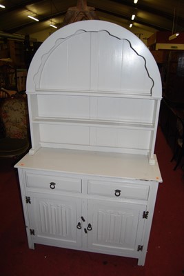 Lot 1402 - A painted oak dome top dresser, width 107cm