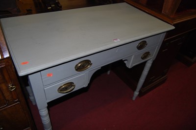 Lot 1452 - An Edwardian painted walnut? kneehole...