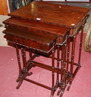 Lot 1459 - A mahogany and flame mahogany nest of four...