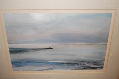 Lot 1034 - Leslie Worth (1923-2009) - Coastal scene,...