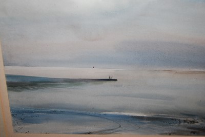 Lot 1034 - Leslie Worth (1923-2009) - Coastal scene,...