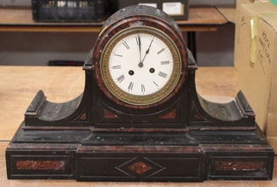 Lot 223 - A large Victorian slate and rouge marble...