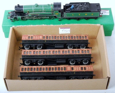 Lot 506 - A whitemetal 4-6-0 engine and bogie tender,...