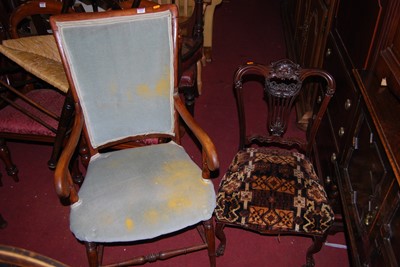 Lot 1404 - A Victorian mahogany nursing chair, together...