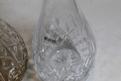 Lot 160 - A pressed glass decanter with a metal collar...