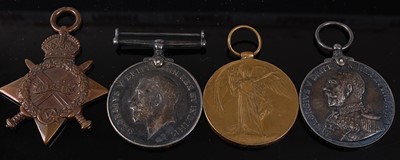 Lot 6 - A WW I Naval group of four medals to include...