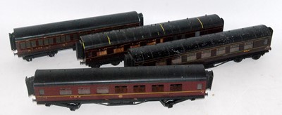 Lot 304 - Four Exley LMS livery coaches, some have...