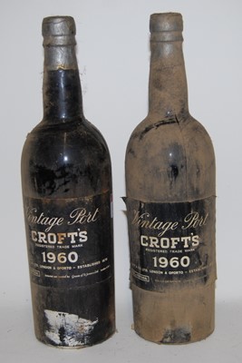 Lot 1286 - Croft's Vintage Port, 1960, two bottles (one...