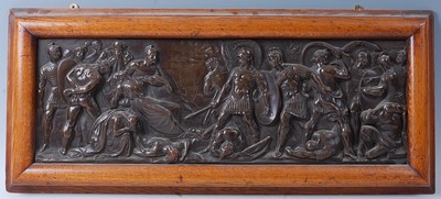 Lot 2333 - A late 19th century bronzed metal relief...