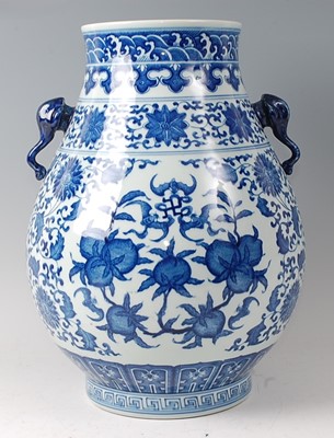 Lot 2362 - A Chinese export blue and white vase, the...