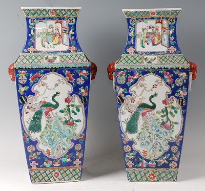 Lot 2363 - A pair of circa 1900 Chinese Canton vases,...