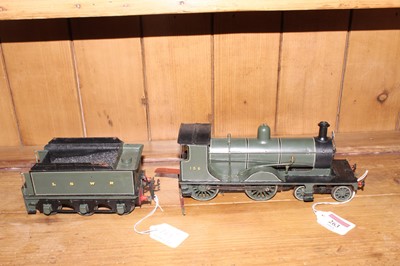Lot 263 - 4-4-0 loco and tender LSWR 156 appears home...
