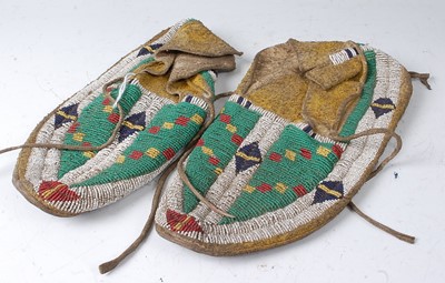 Lot 2331 - A pair of circa 1900 Native American beaded...