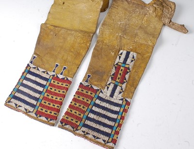 Lot 2332 - A pair of circa 1900 Native American beaded...